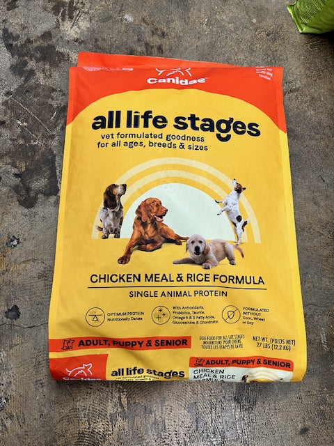 Canidae All Life Stages Chicken and Rice ; Dog Food ;  27 lb bag
