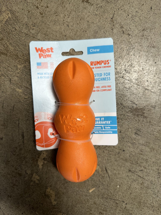 West Paw Rumpus Dog Toy, Orange, Medium