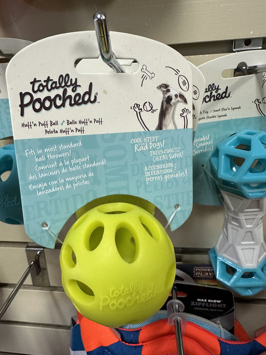 Totally Pooched Dog Toy, Huff N' Puff Ball, Green, Large