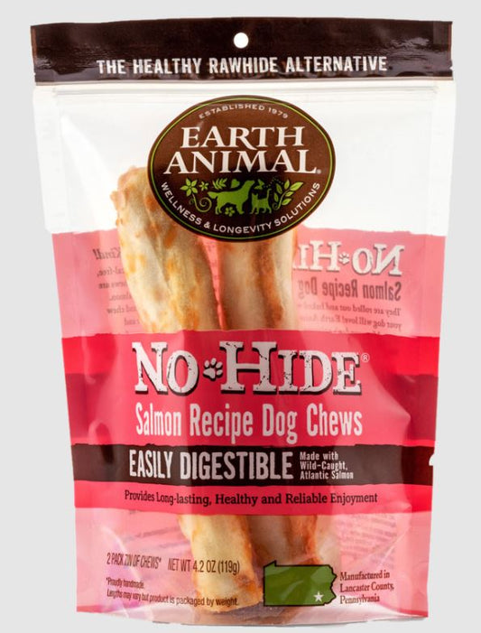 Earth Animal No Hide Salmon ; Dog Treat ; 7 in Chew ; 2 pack