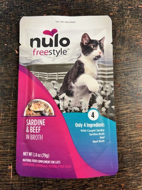 Nulo Cat Food, Sardine/Beef Pouch, 2.8oz