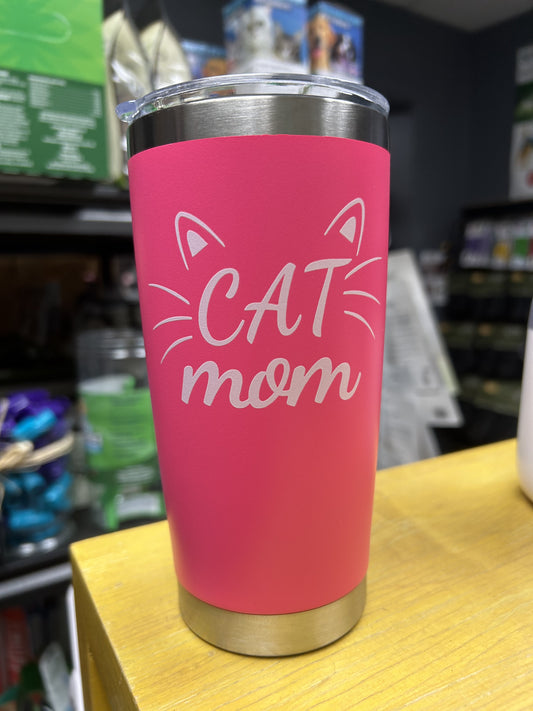 Cat Mom Insulated Tumbler, Pink
