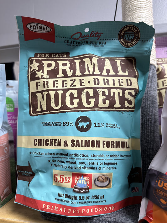 Primal Cat Freeze Dried Nuggets, Chicken/Salmon 5.5oz