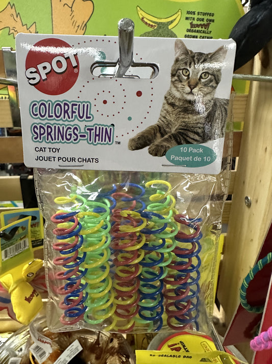 Colorful Cat Spring Toy, 10pack