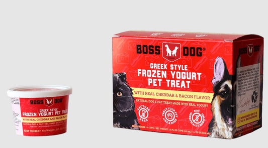 Boss Dog Frozen Yogurt Cheddar Bacon ; Dog Treat ;  3.5 oz ; 4 pack