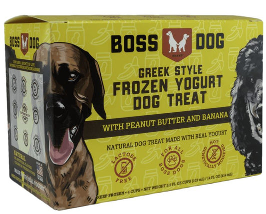 Boss Dog Frozen Yogurt Peanut Butter Banana ; Dog Treat ; 3.5 oz ; 4 pack