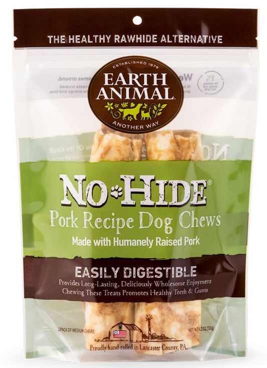 Earth Animal No Hide Pork ; Dog Treat ; 7 in Chew ; 2 pack