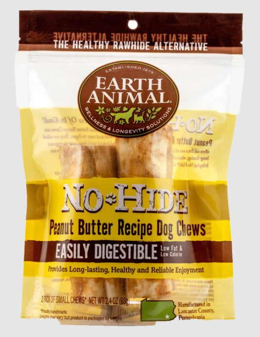 Earth Animal No Hide Peanut Butter ; Dog Treat ; 4 in Chew ; 2 pack