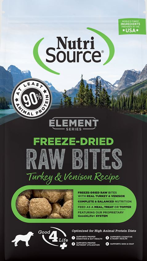 Nutri Source Element Freeze Dried Raw Bites Turkey and Venison ; Dog Treat ; 20 oz bag