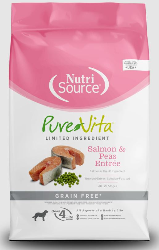 NutriSource PureVita Dog Food, Grain Free Salmon/Pea Entree, 5lb