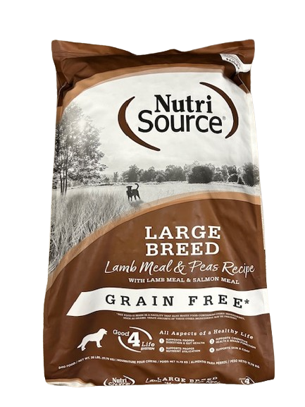 NutriSource Dog Food, Grain Free Large Breed Lamb/Pea, 26lb